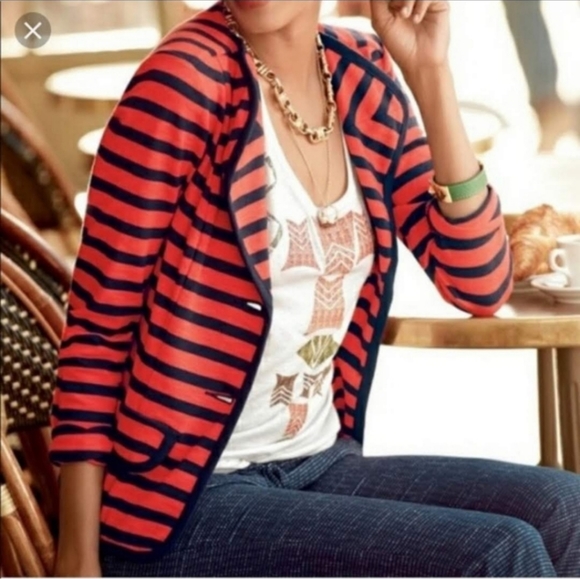 CAbi Sweaters - CAbi Navy/Red cardigan size medium